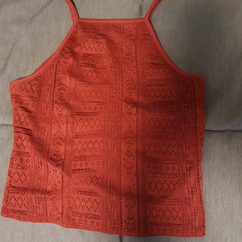 Crop strap lace top, xs